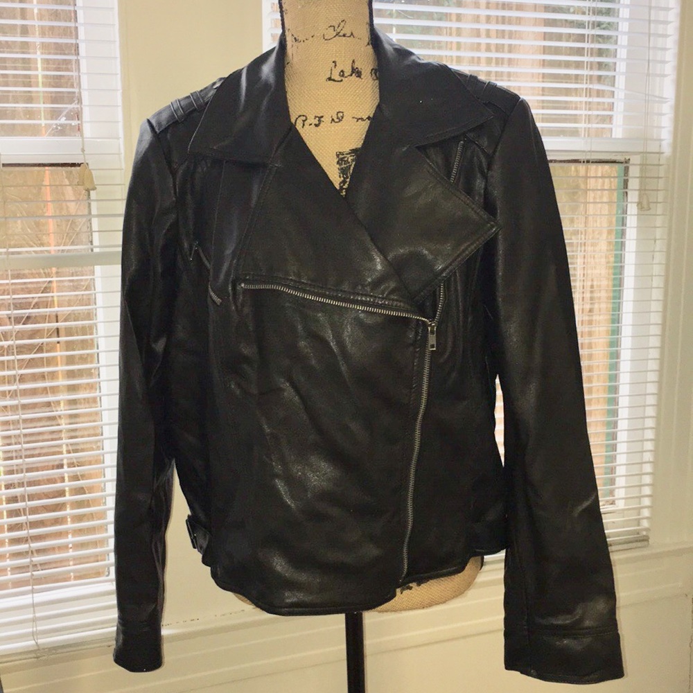 EUC Faux Leather Motorcycle Jacket